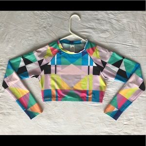 MARA HOFFMAN SWIM cropped rashguard